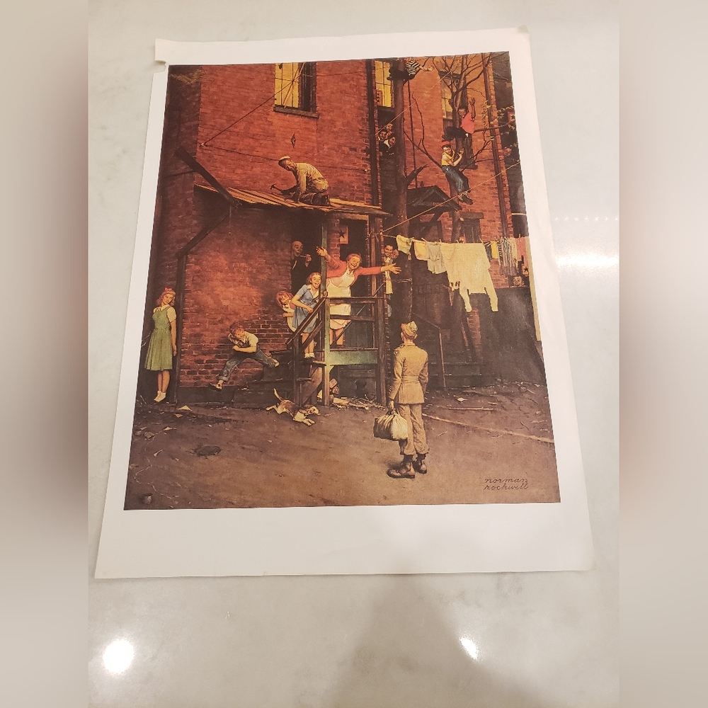 Homecoming G.I., 1945 print by Norman Rockwell